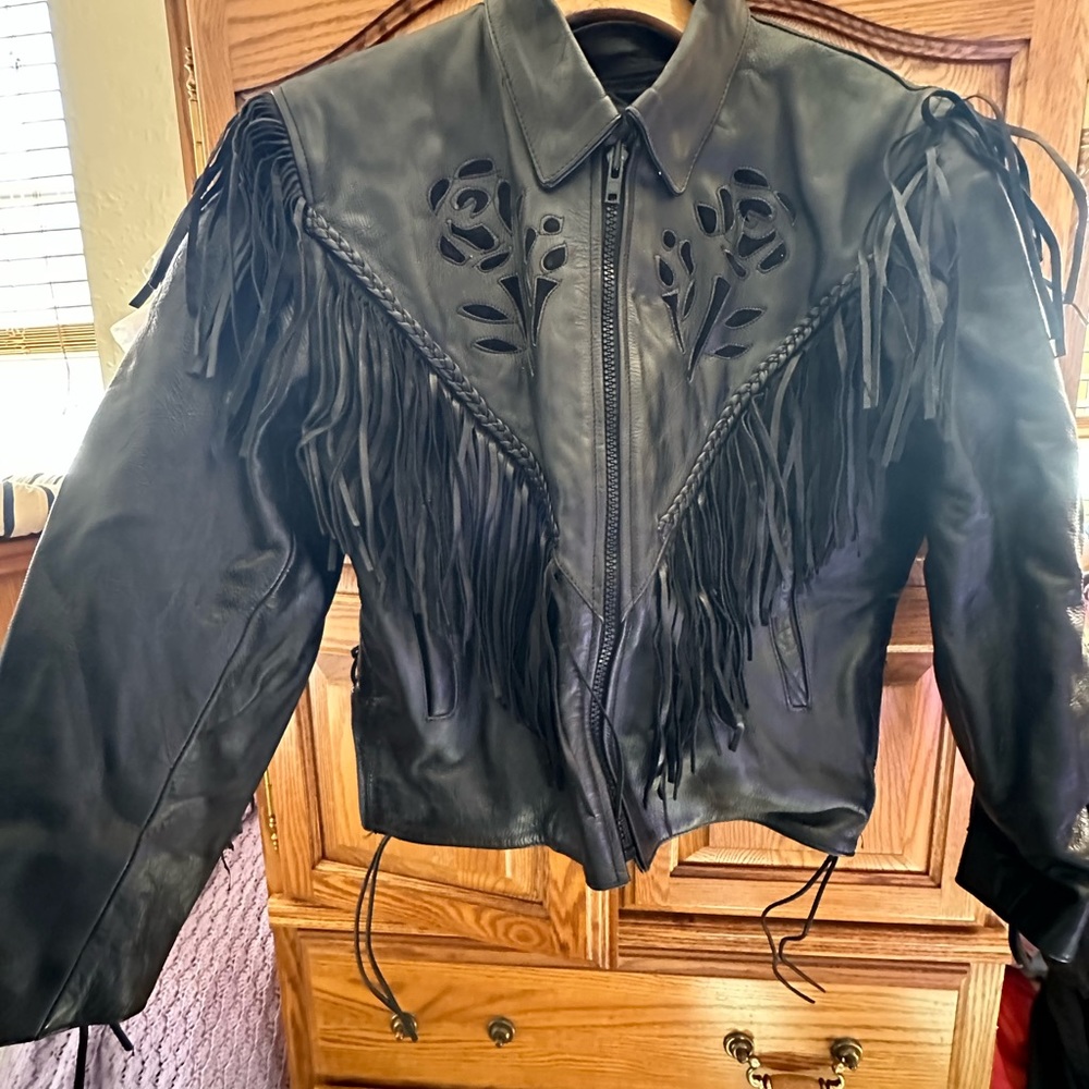 Women’s XL black leather jacket